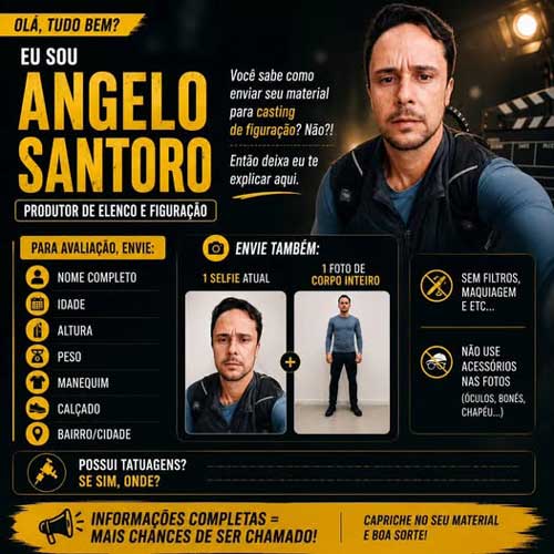 Como enviar seu material para qualquer produtor de figuração e elenco.