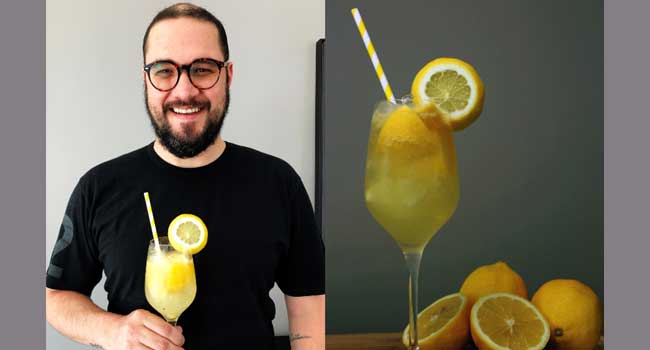Glauber Britto e seu drink (Divulgação)