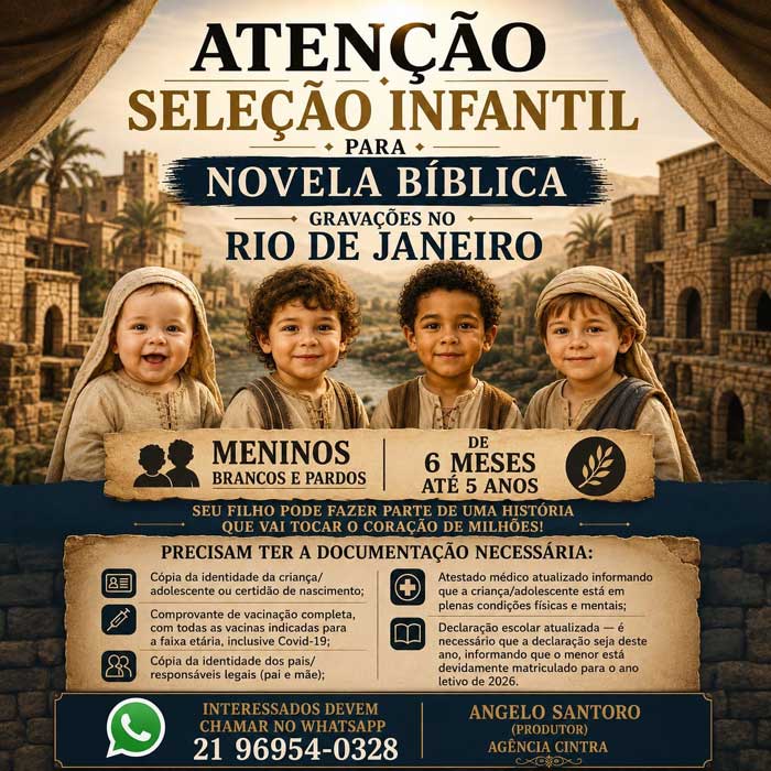 Ângelo Santoro - Agência Cintra - TV Record - Casting Atores e figurantes (Divulgação)