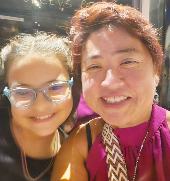 A filha dela, Antonella, e eu; Lissa Martins - Eterna Rouge, no Blue Note São Paulo (Foto: Susan Sasaki)