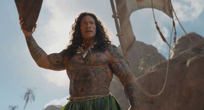 Dwayne Johnson em Moana (Divulgação)