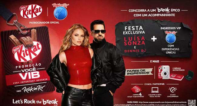KitKat - Luísa Sonza e Dennis em Festa VIP com fãs no Rock In Rio (Divulgação)