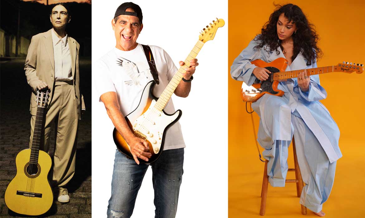 Adriana Calcanhoto (Foto: Leo Aversa)/Durval Lelys e Manda (Divulgação) - TIM Music Noites Cariocas 2025