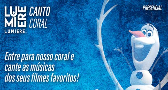 Canto coral com Frozen e Frozen II no Instituto Lumiere